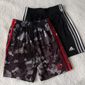 Adidas Kids Black and Gray Camouflage Shorts Set